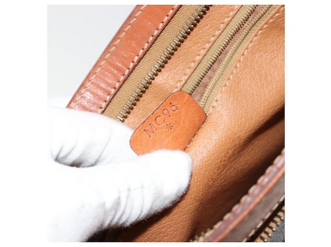 Céline Celine Logo Triomphe Canvas and leather Marrone - vista 7