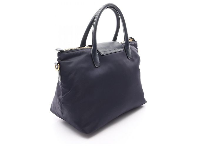 Saffiano Borsa 2-Way TESSUTO + SAFFI Prada Blu navy - vista 2