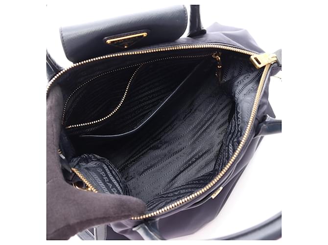 Saffiano Borsa 2-Way TESSUTO + SAFFI Prada Blu navy - vista 3