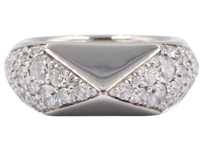 Anello Sigillo da Donna Prada in Oro Bianco 18K Argento - vista 2