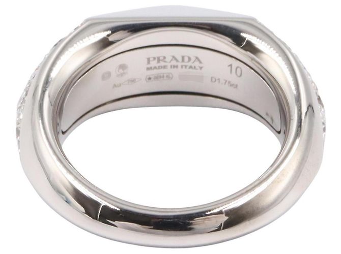 Anello Sigillo da Donna Prada in Oro Bianco 18K Argento - vista 3