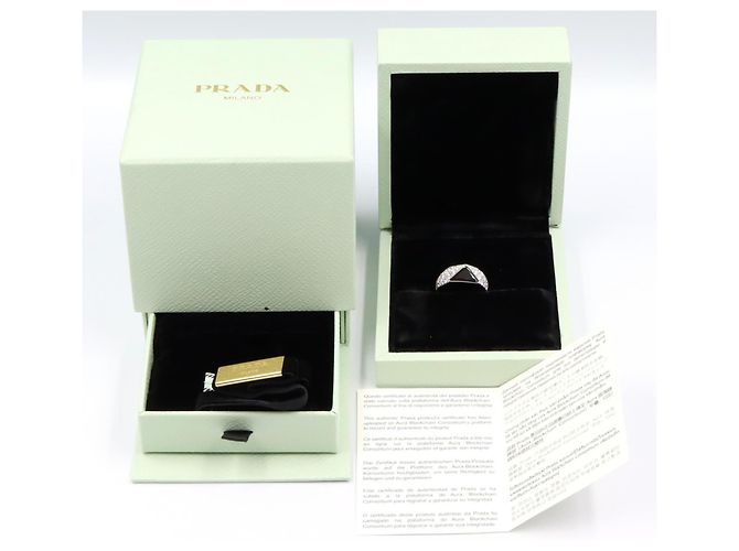 Anello Sigillo da Donna Prada in Oro Bianco 18K Argento - vista 8