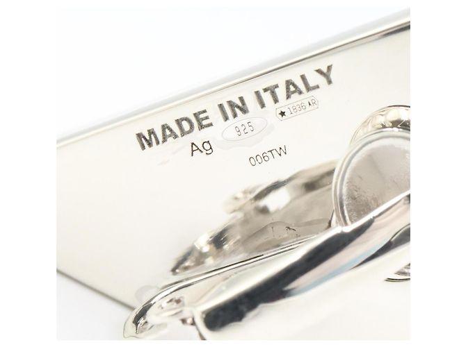 Orecchini a clip in argento sterling 925 Prada Blu - vista 4