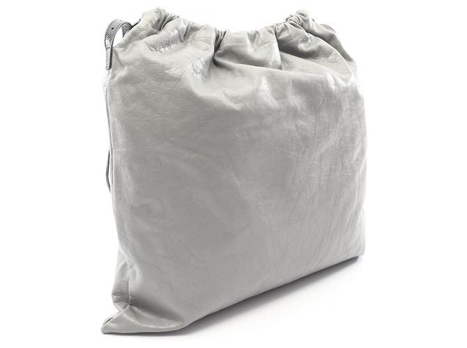 Borsa a tracolla in pelle grigia Balenciaga Marrone - vista 2