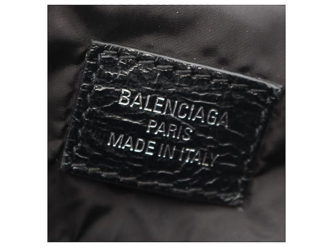 Borsa a tracolla in pelle grigia Balenciaga Marrone - vista 4