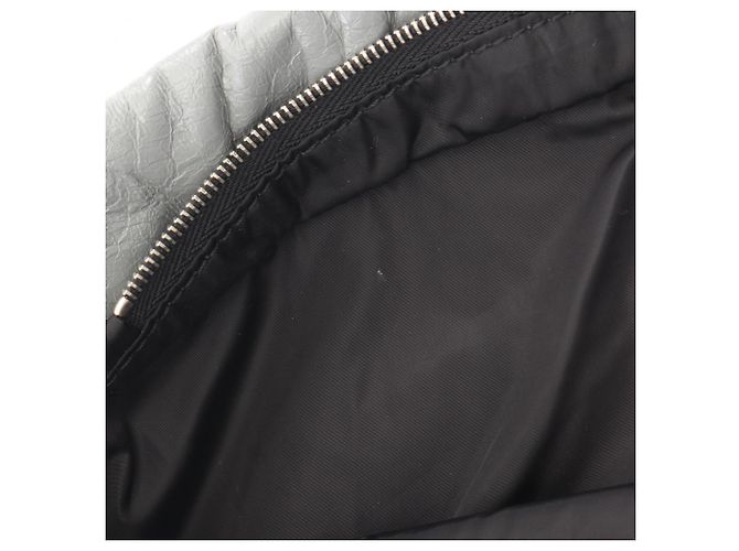 Borsa a tracolla in pelle grigia Balenciaga Marrone - vista 6