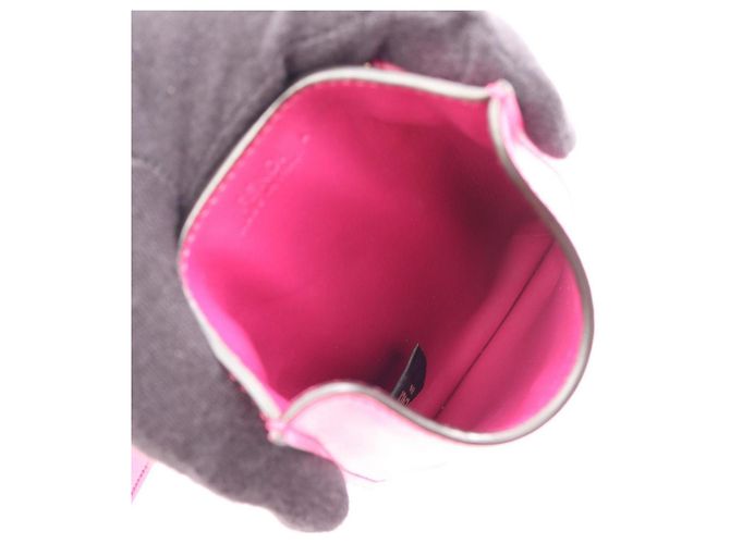 Borsa a tracolla per telefono in pelle rosa Fendi FF Diamond - vista 3