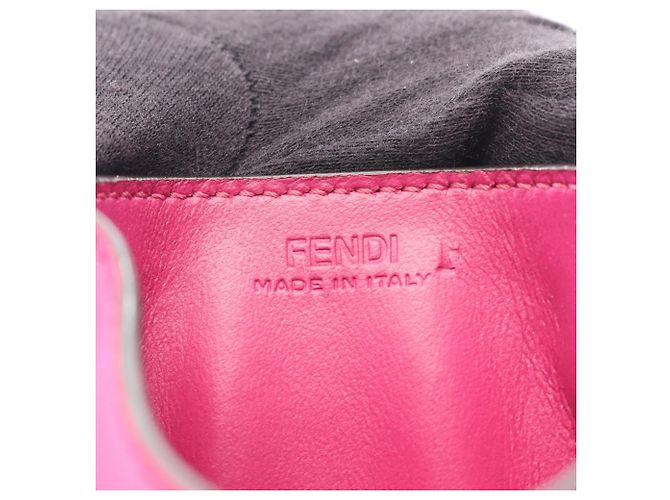 Borsa a tracolla per telefono in pelle rosa Fendi FF Diamond - vista 4