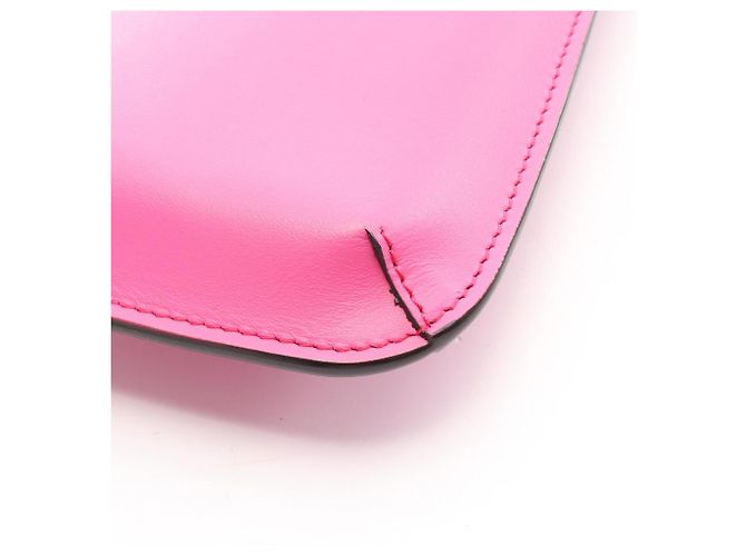 Borsa a tracolla per telefono in pelle rosa Fendi FF Diamond - vista 5