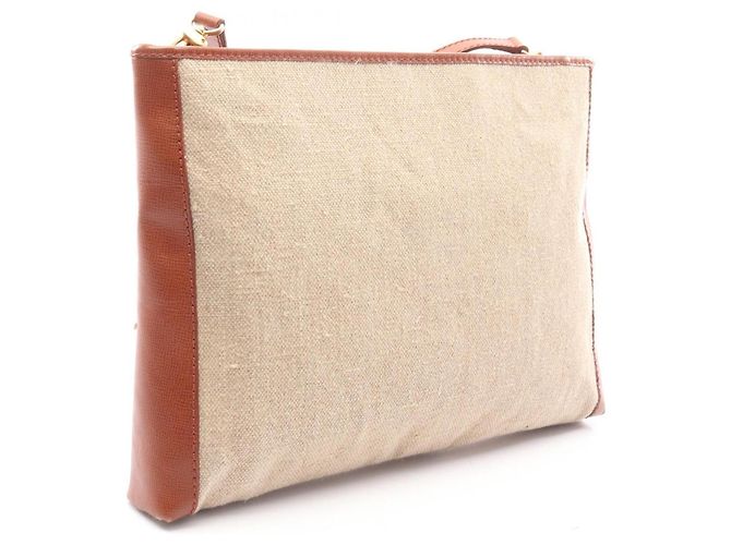 Borsa a mano/Borsa a tracolla Fendi FF Logo Marrone Beige - vista 2