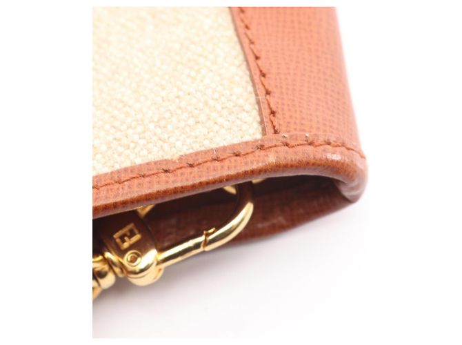 Borsa a mano/Borsa a tracolla Fendi FF Logo Marrone Beige - vista 7