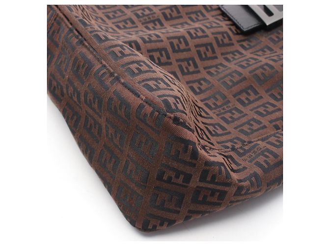 Borsa a Spalla Fendi Zucchino Marrone Nero - vista 10