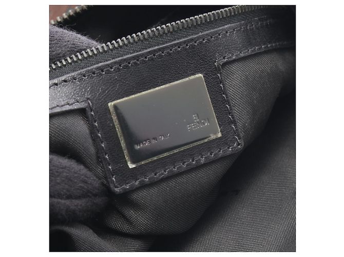 Borsa a Spalla Fendi Zucchino Marrone Nero - vista 4