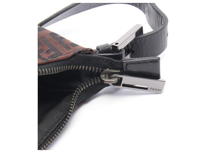 Borsa a Spalla Fendi Zucchino Marrone Nero - vista 6