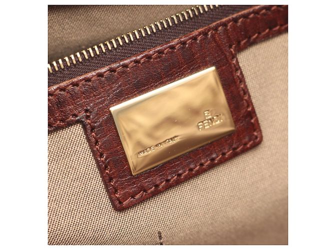 Fendi Zucchino Tote Bag Braun Beige - Ansicht 4