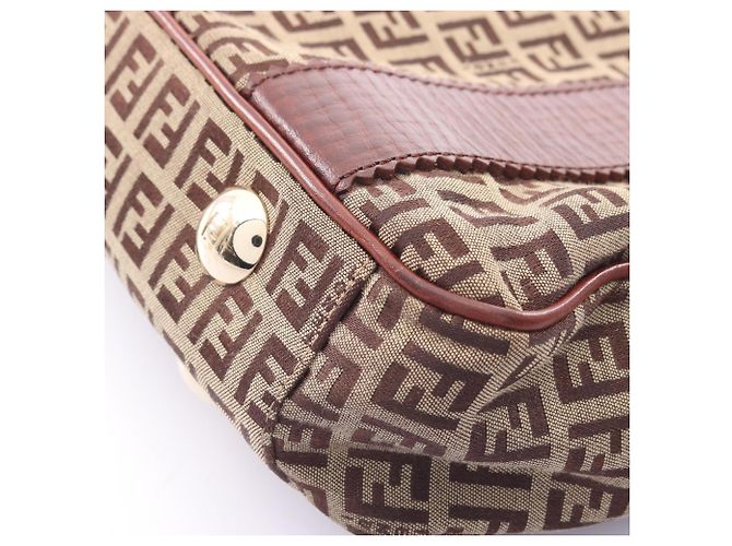 Fendi Zucchino Tote Bag Braun Beige - Ansicht 7