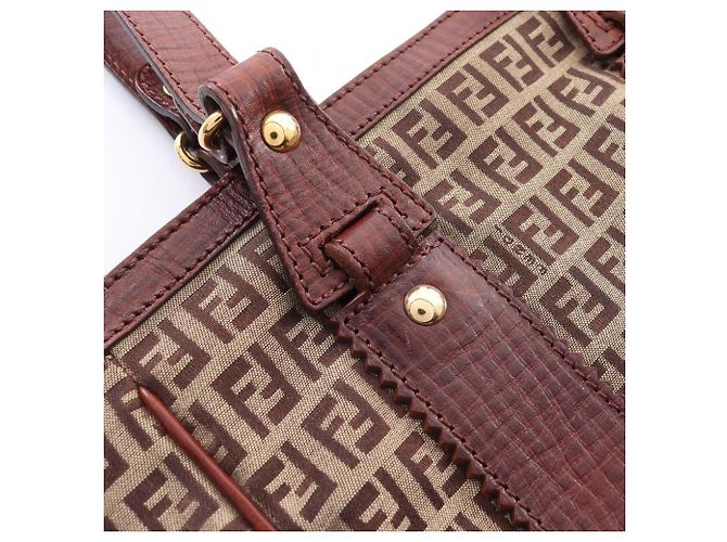 Fendi Zucchino Tote Bag Braun Beige - Ansicht 8