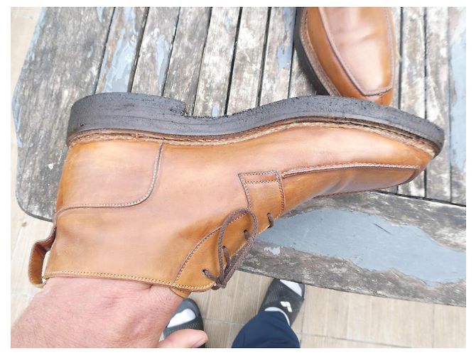 Berluti Brown Leather Norwegian Stitch Ankle Boots - view 6