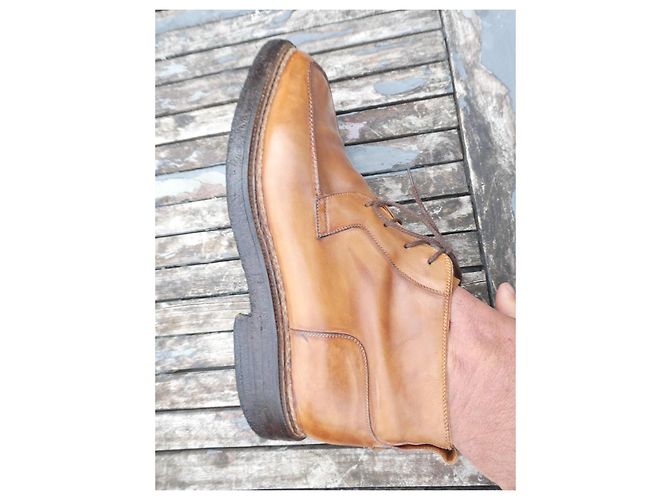 Berluti Brown Leather Norwegian Stitch Ankle Boots - view 9