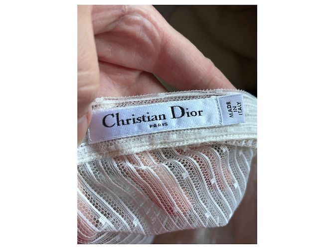 Christian Dior Camisa de encaje blanco con lazo - vista 8
