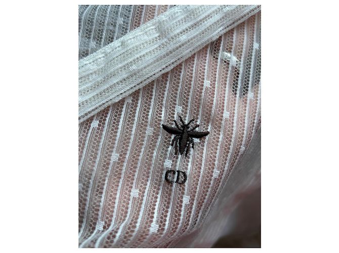 Christian Dior Camisa de encaje blanco con lazo - vista 9