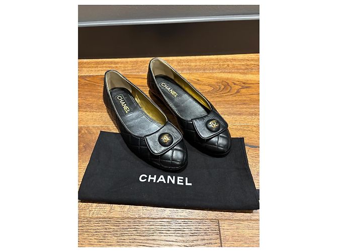 Chanel Bailarinas de piel acolchada Negro - vista 10