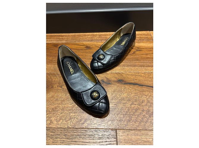 Chanel Bailarinas de piel acolchada Negro - vista 11