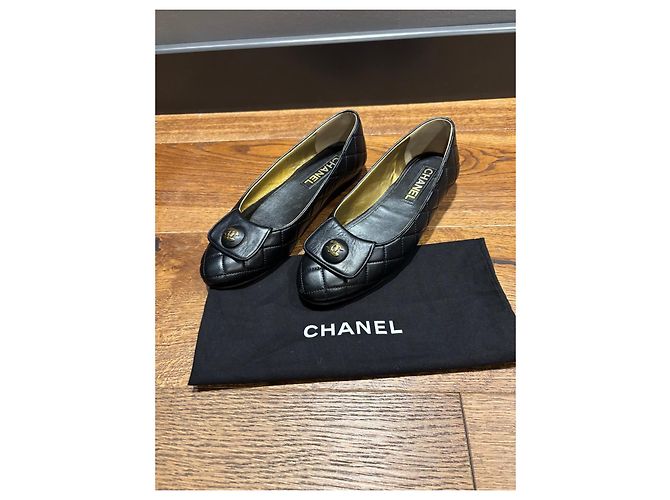 Chanel Bailarinas de piel acolchada Negro - vista 12