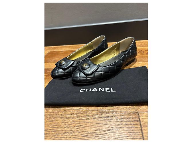 Chanel Bailarinas de piel acolchada Negro - vista 13