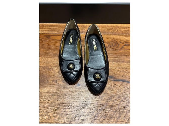 Chanel Bailarinas de piel acolchada Negro - vista 3