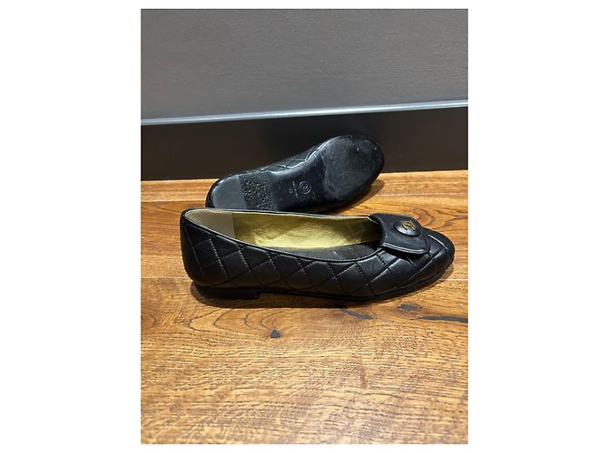 Chanel Bailarinas de piel acolchada Negro - vista 7