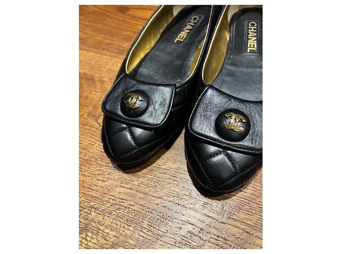 Chanel Bailarinas de piel acolchada Negro - vista 9