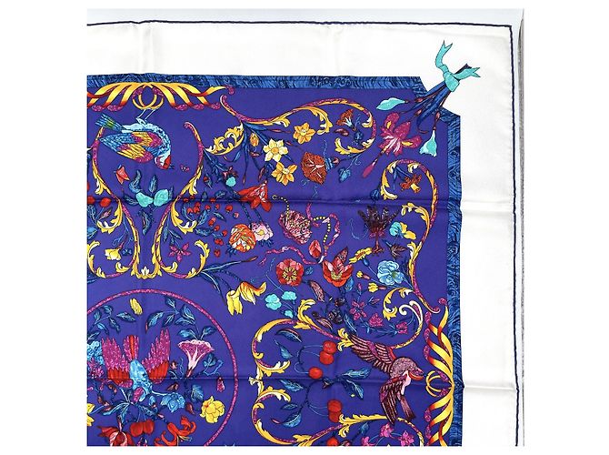 Hermès Hermes Carré 90 Seta multicolore 90 x 90 Blu - vista 2