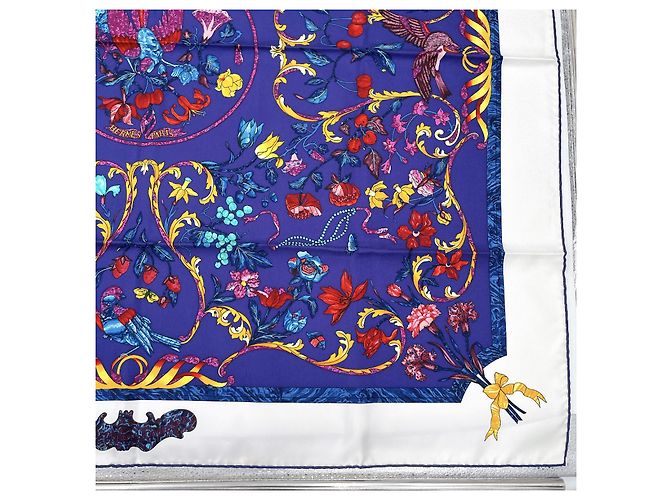Hermès Hermes Carré 90 Seta multicolore 90 x 90 Blu - vista 3