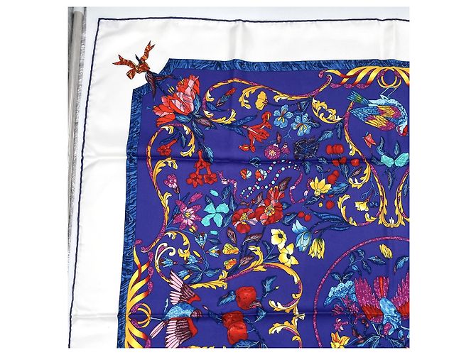 Hermès Hermes Carré 90 Seta multicolore 90 x 90 Blu - vista 5