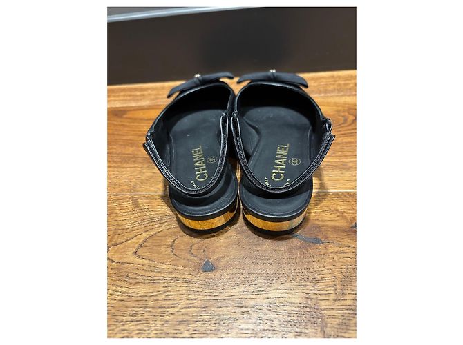 Chanel Ballerine Slingback in Tessuto e Pelle Nere Nero - vista 6