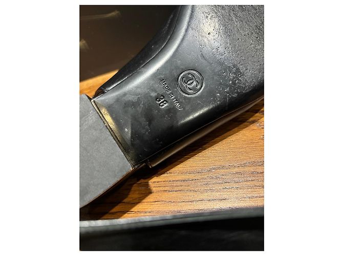 Chanel Ballerine Slingback in Tessuto e Pelle Nere Nero - vista 7