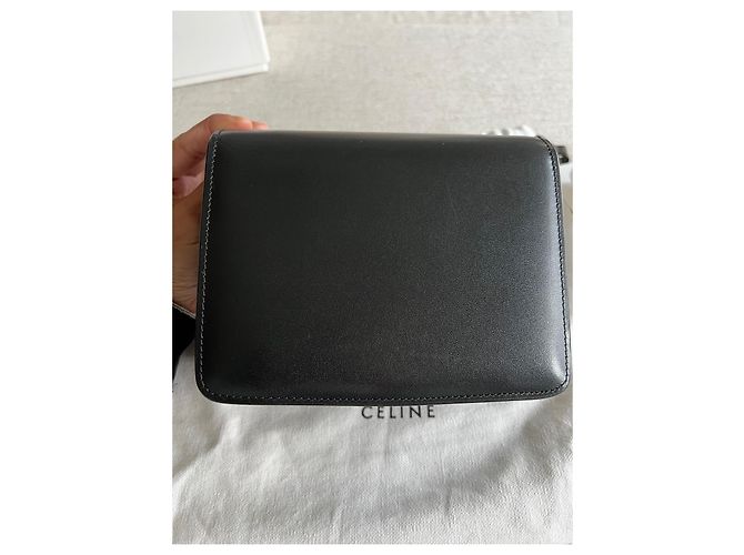 Céline Celine Borsa Box Small in pelle nera Nero - vista 15