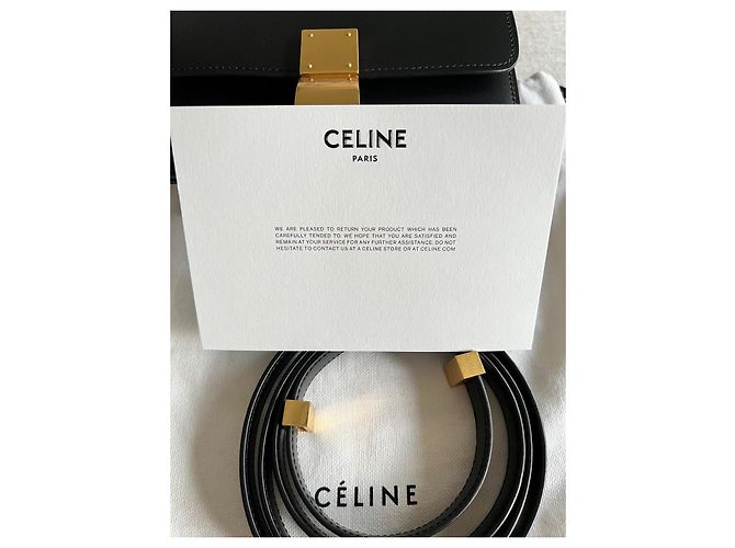 Céline Celine Borsa Box Small in pelle nera Nero - vista 17