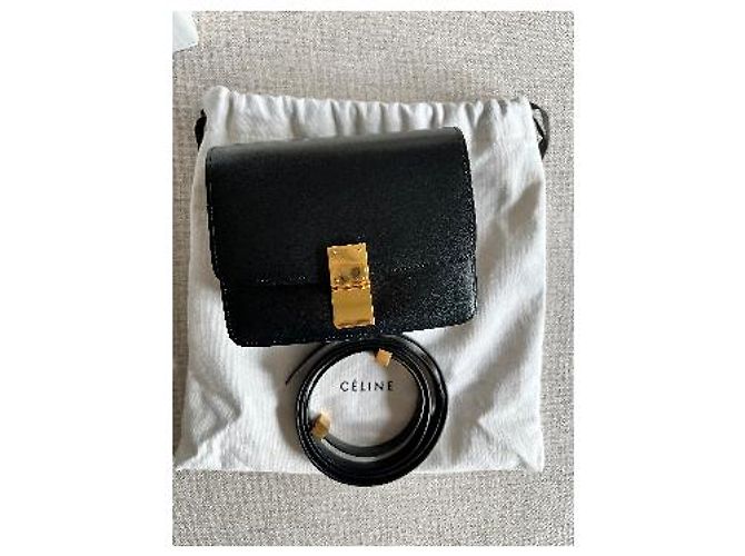 Céline Celine Borsa Box Small in pelle nera Nero - vista 18