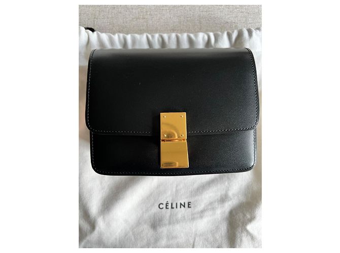 Céline Celine Borsa Box Small in pelle nera Nero - vista 3