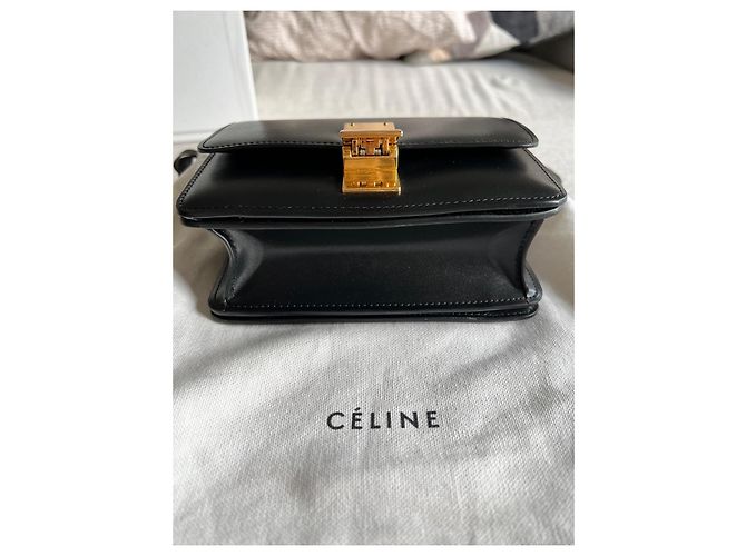 Céline Celine Borsa Box Small in pelle nera Nero - vista 4