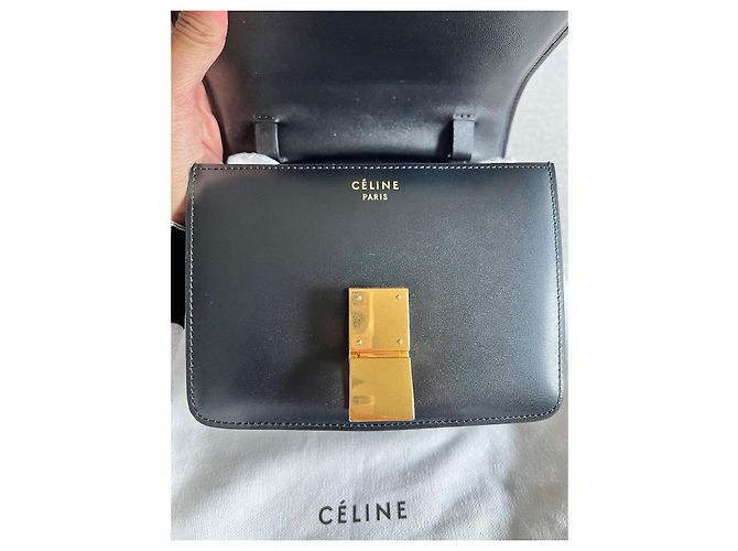 Céline Celine Borsa Box Small in pelle nera Nero - vista 8