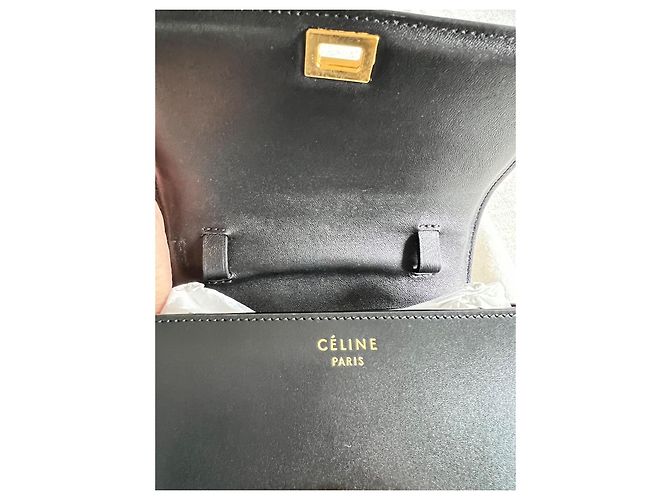 Céline Celine Borsa Box Small in pelle nera Nero - vista 9