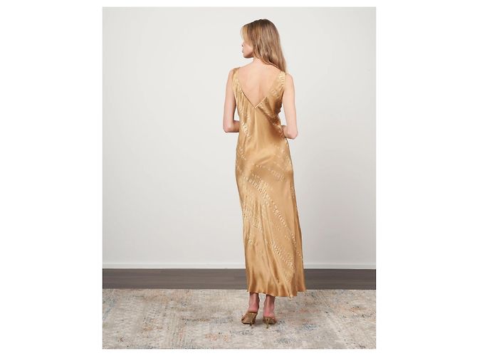 Autre Marque Voz Gold Silk Double V Tie Dye Maxikleid Golden - Ansicht 2