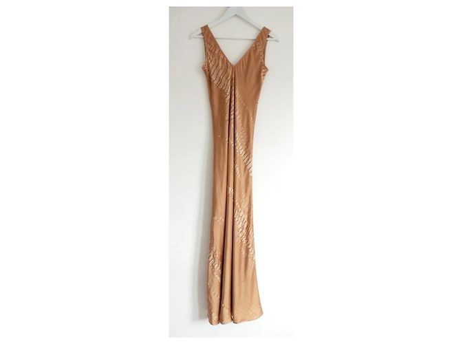 Autre Marque Voz Gold Silk Double V Tie Dye Maxikleid Golden - Ansicht 3