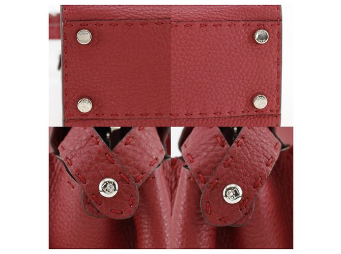 Borsa Fendi Peekaboo Medium Rosso - vista 16