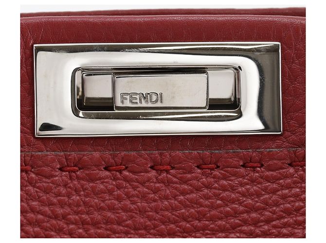 Borsa Fendi Peekaboo Medium Rosso - vista 18