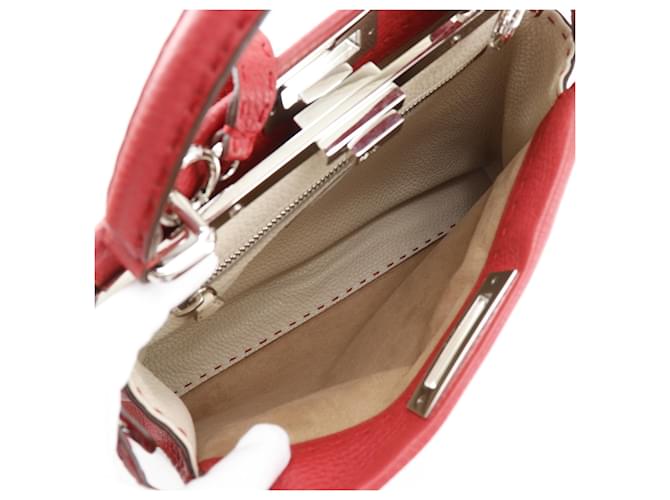 Borsa Fendi Peekaboo Medium Rosso - vista 6