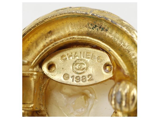 Orecchini a clip Chanel placcati oro con perle finte - vista 11